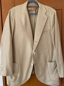 RING JACKET cashmere checked tailored jacket size 54 from Japan used Japan 9F - Picture 1 of 5