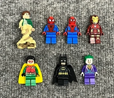 LEGO Super Heroes Minifigure Lot of 7 Spider-Man Batman Robin Joker Ironman - Image 1 of 4