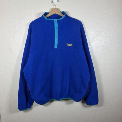 Chaqueta Pullover LL Bean Vintage Snap-T Synchilla Polar Años 90 Para Hombres XL Hecha en EE. UU. Foto 1 de 4