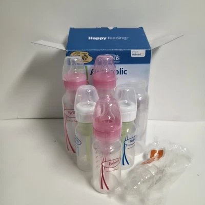 Dr. Browns 自然流动选项 + 抗代谢窄婴儿奶瓶套装 8 & 4 盎司 6 件 — 第 1/4 张图片