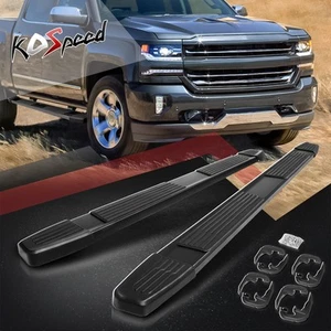 6" Black Aluminum Running Board Step Bar for 17-19 Silverado Sierra Crew Cab - Picture 1 of 6