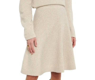 VINCE Cozy Wool Cashmere Blend Knit Flare Skirt XL in Heather Dove Oat - Image 1 of 4