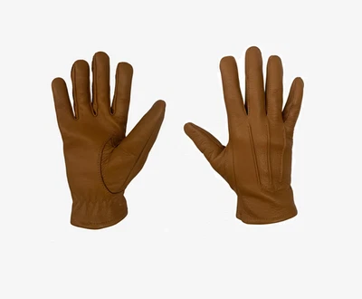 Guantes de conducción italianos de cuero suave para hombre forrados marrón coñac tostado amarillo negro Foto 1 de 3