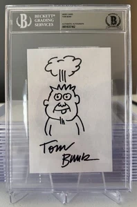 Tom Bunk Dibujado a Mano Boceto 4x6 Tarjeta Índice Cubo de Basura Kid Beckett Firmado BAS *2 - Imagen 1 de 2