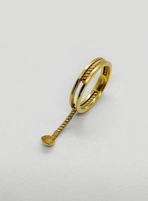 Bump Ring Cute Spoon Ring Band Ring 18K Gold Plating Flip ring Brass Ring - Image 1 of 4