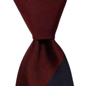 Corbata de seda pesada para hombre HERMES PARIS FRANCIA CABALLO A RAYAS de lujo roja/azul usada en excelente estado - Imagen 1 de 3