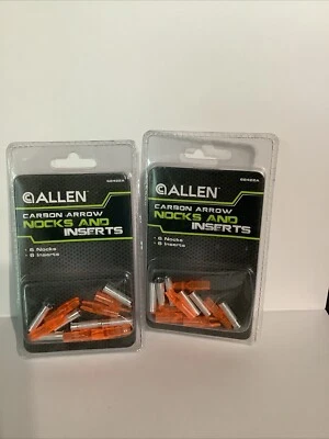 Allen Carbon Arrow Nocks And Inserts Total 12 Nocks/Inserts 2 Pk - Image 1 of 2