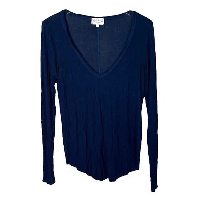Feel the Piece Terre Jacobs Womens Ribbed Top Thumbhole Long Sleeve Blue XS/S - Image 1 of 4