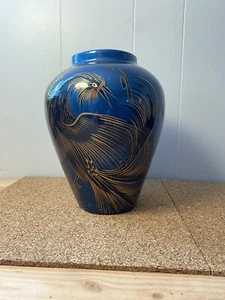 Vintage Keramik Paradiesvogel Tonala brüniert Grabber Vase asiatisch orientalisch - Bild 1 von 16