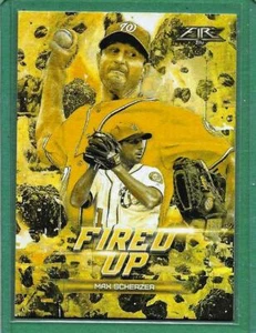 2019 Topps Fire # F-14 Max Scherzer Nationals Fired Up Gold Foil in Near Mint - Picture 1 of 2