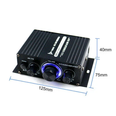 12V 400W Aluminium HiFi Audio Verstärker Auto Stereo Mini Power Amplifier 2 CO - Bild 1 von 4