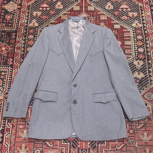 Levis Western Wear Mens 44L 2-button Blazer Coat Jacket 80s￼ ￼Rockabilly VINTAGE - Picture 1 of 17