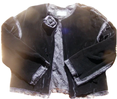 DOLCE & GABBANA D&G ESTILO BARROCO acento rosa fino negro terciopelo abrigo ligero s/m Foto 1 de 4