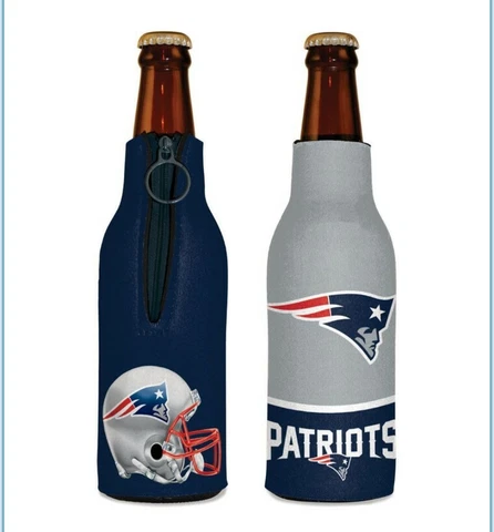 NEW ENGLAND PATRIOTS BOTTLE HOLDER COOZIE KOOZIE COOLER WITH ZIPPER Cover
