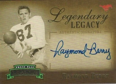 RAYMOND BERRY 2007 Press Pass Legends  Autograph /370 HOF  Baltimore Colts - Image 1 of 2