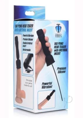 Trinity Hombres Cabeza de Pene Teaser con Inserto Uretérico - Negro - Foto 1 de 2