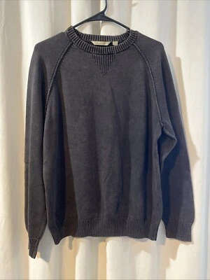 Paradise Collection Sweater Mens Medium Black Fade Wash Crew Neck 100% Cotton - Image 1 of 4