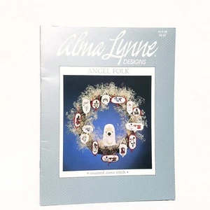 Angel Folk Cross Stitch Leaflet Alma Lynne 1985 Gabriel Love Hope Shepherd Tree - Picture 1 of 10