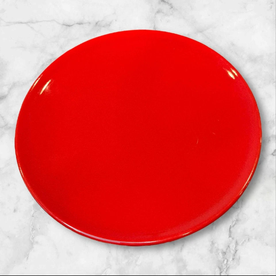 Crate & Barrel Red Stoneware Dinner Plates | Set of 4 | Excellent Condition - Image 1 of 4
