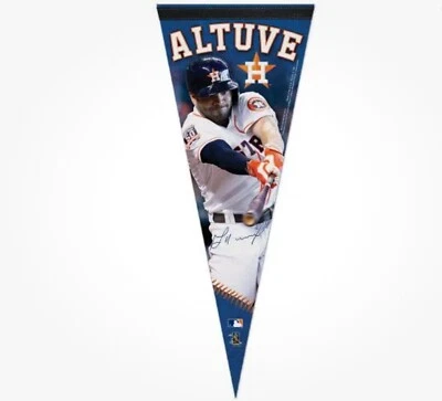 БАННЕР JOSE ALTUVE HOUSTON ASTROS MLB ВЫМПЕЛ ПРЕМИУМ КАЧЕСТВА 12 X 30 ДЮЙМОВ - Изображение 1 из 2