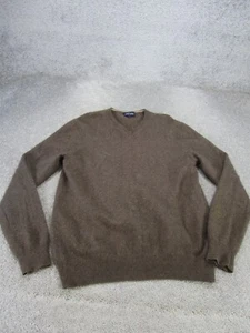 Allen Solly Sweater Mens Large V Neck Knit Cashmere Brown *Stains - Picture 1 of 8