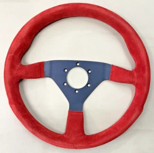 Volante MOMO Original, TIPO V35 KBA 70068 5-89, Gamuza Roja, Nuevo de Lote Antiguo - Imagen 1 de 24