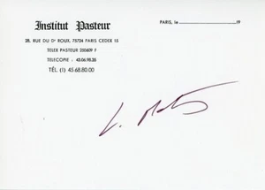Luc Montagnier- Signed Card (Nobel Prize 2008) - Picture 1 of 1