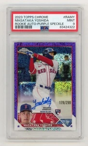 2023 Topps cromo Masataka Yoshida púrpura moteado refractor automático RC #/299 PSA 9 - Imagen 1 de 1
