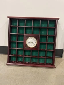 Vintage Wooden Golf Ball Display With Clock Display | 34 Golf Ball Slots - Picture 1 of 8