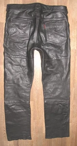 " HARRO " Herren- LEDERJEANS / Biker- Lederhose in schwarz Gr. 52 ca. W36 / L32 - Bild 1 von 4
