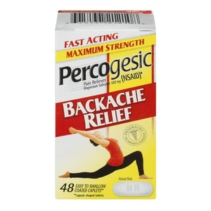 Percogesic Backache Relief Pain Reliever, Maximum Strength, 48 Tablets (3...  - Picture 1 of 1