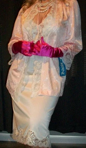 Vtg Fair Peach Short Nylon Robe S NWT - Picture 1 of 7