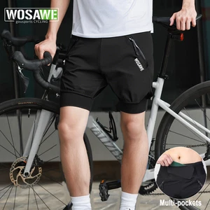 WOSAWE 4D Sponge Cushion MTB Shorts 2 In 1 Cycling Shorts Quick Dry Breathable - Bild 1 von 18