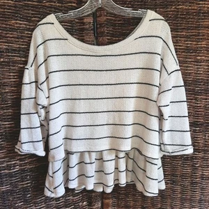 Anthropologie Postmark Latitudes Sweater Women's Medium Cream Nautical Coastal - Picture 1 of 6