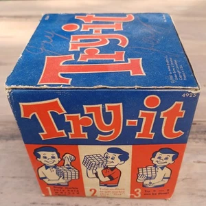 Try It Puzzle Box Spielwürfel mit Murmeln + Box 1960 Milton Bradley Brainteaser - Bild 1 von 12