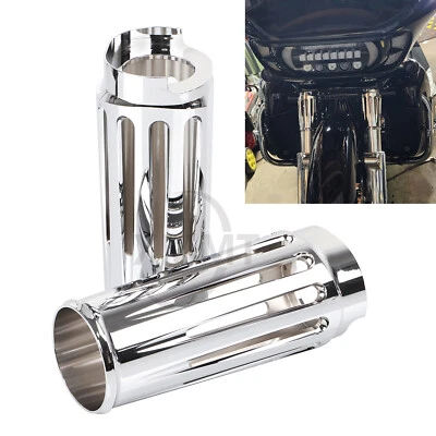 2" Extend Fork Boot Slider Cover Cow Bells For Harley Ultra Limited Street Glide - Image 1 of 4