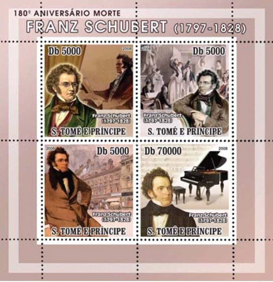 Shubert - Compositor alemán - YT 2502-2505, Mi 3267-3270 - Timbres MNH** - G107 Foto 1 de 1