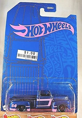 2022 风火轮蓝色和粉红色系列 1/5 '49 福特 F1 蓝色-粉色带黑色 DD8 辐条 — 第 1/4 张图片