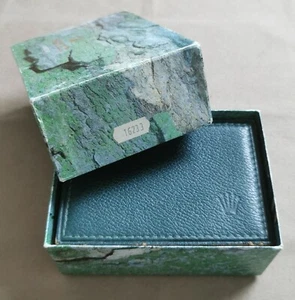 Rolex vintage leather green box 68.00.55 complete outer box stickers 16233 good - Picture 1 of 16