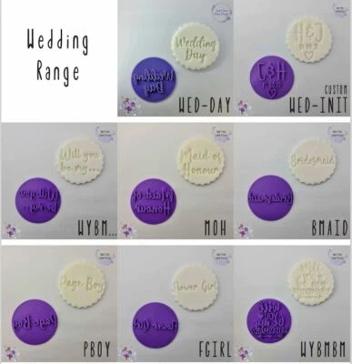 SWEET TREAT STAMPS Wedding Engagement Cookie Embosser Stamp, Cupcake Fondant Stamp Icing Stamp