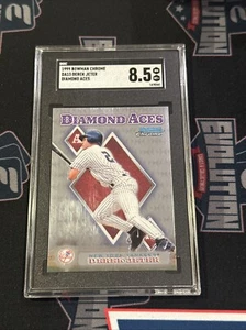 1999 Bowman Chrome Derek Jeter Graded Card #DA13 Diamond Aces Refractor SGC 8.5 - Picture 1 of 3