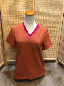 FIGS Nursing Scrubs Scrub Top Technical Collection Small Orange and Pink PO#2768 - Picture 1 of 13