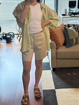 Винтажные женские шорты Tommy Bahama 100% шелк размер 2 белые цвета слоновой кости высокая талия - Изображение 1 из 3