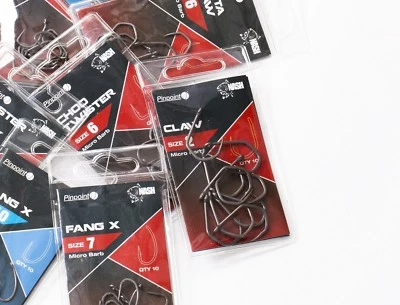 Nash Pinpoint carp Hooks Claw, Longshank Twister, Floater Claw, Fang-X, Chod