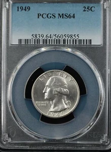 1949 WASHINGTON QUARTER 25C PCGS MS64 (59855) - Picture 1 of 2