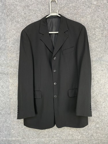 SAINT LAURENT (YSL) Giacca Yves Saint Laurent pura lana nera taglia 50L design alta qualità 4 bottoni