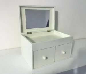 Cream Jewellery Box with Deep Drawers & Mirror Organiser - Picture 1 of 3