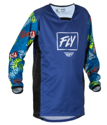 Camiseta deportiva Fly Racing 2022 juvenil Kinetic Rebel (azul/azul claro, juvenil grande) Foto 1 de 3