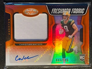 2022 Certified CHRISTIAN WATSON Orange Freshman Fabric Rookie RC Patch AUTO /149 - Picture 1 of 2
