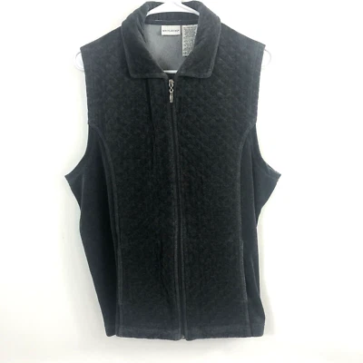 Chaleco para mujer blanco ciervo gris liso oscuro cremallera completa talla XL Foto 1 de 4